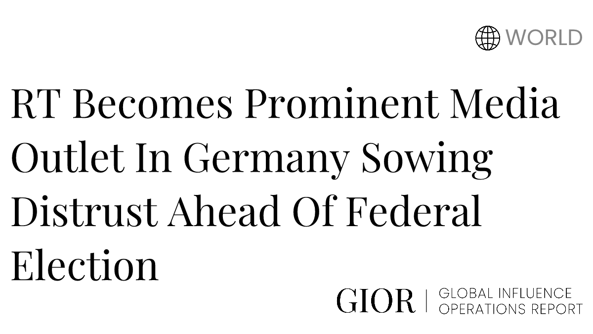 RT Prominent Media Outlet In Germany Sowing Distrust Ahead Of