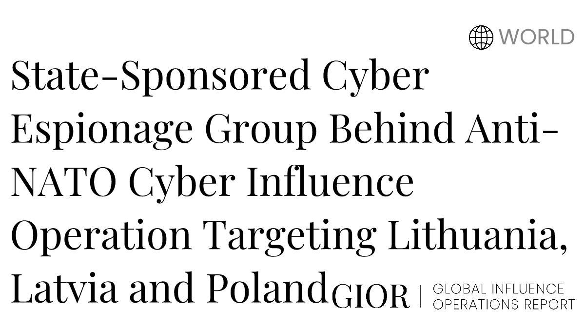 State-Sponsored Cyber Espionage Group Behind Anti-NATO Cyber Influence ...