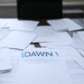 AI-generated image of US Muslim Brotherhood organization DAWN filing legal papers in a NY courtroom
