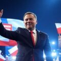 Karol Nawrocki waves to the crowd as his presidential victory represents a triumph for the Global National Conservative Alliance (GNCA)