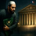 A Muslim individual carrying a Muslim brotherhood flag, sneaking into the macron controlled French parliament showing so-called entry ism