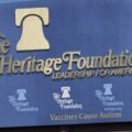A billboard from the Heritage foundation expressing vaccine skepticism as part of the National conservative policy of health secretary Robert Kennedy