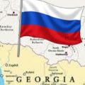 A Russian flag flies over Georgia showing Russian influence as reported by the European parliament