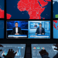 A Russia Today ( RT) control room showing the network expansion of state media influence operations to the global south