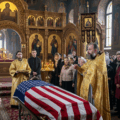 A Russian orthodox funeral service illustrating the Russian attempt to lead the global national conservative alliance