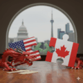 Dragon puzzle pieces USA Canada showing Chinese influence operations targeting US Canadian relation