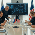 A picture of Russian officials using the Charlie Kirk killing to blame the US for the Ukraine war