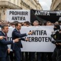 European national conservative Protest against Antifa presence.