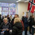 People voting in a Norway polling station showing the success of the Progress Party in the recent election