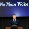 Pete Hegseth speaking to US soldiers blaming woke policies for a decline at the Pentagon
