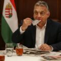 Hungary, Prime Minister, Victor Orban dining on the countries media